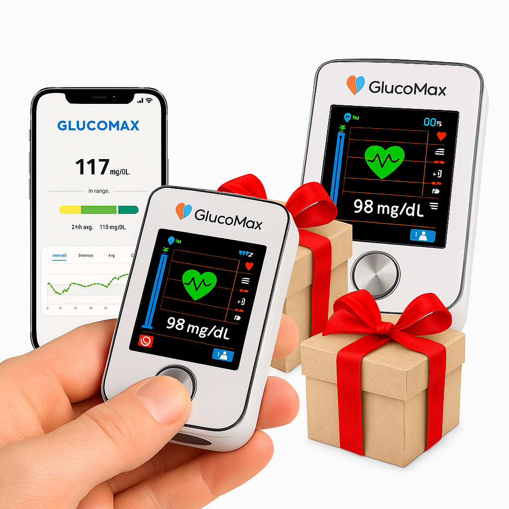 GlucoMax 11 w 1- Monitoruje poziom glukozy bez igieł – Płacisz za 1, dostajesz 2 + Prezent!